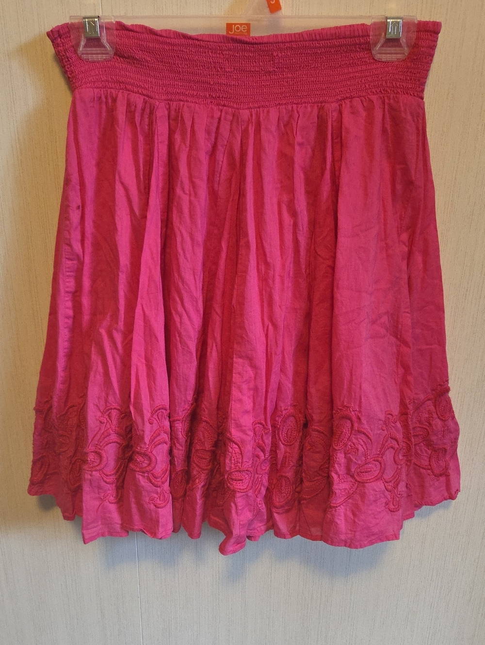 Banana Republic Hot Pink Embroidered Circle Skirt